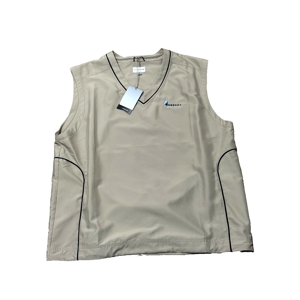 Regency Energy Partners Logo Vest Men's Beige Sz XL New Pullover By Cutter & Buc